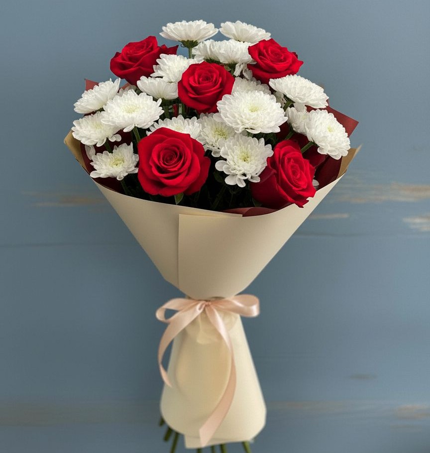 Букет цветов из: Розы и Хризантемы в Ямуге