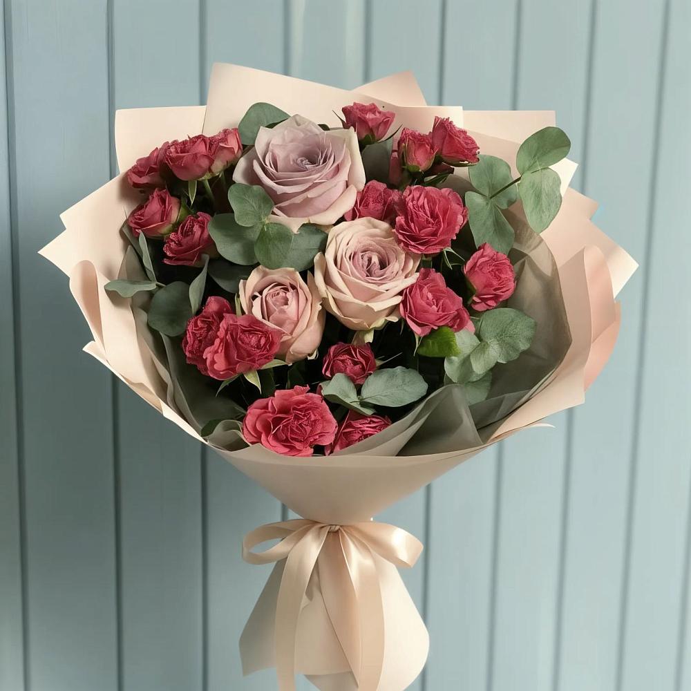 Букет цветов из: Гвоздики и Розы в Ямуге