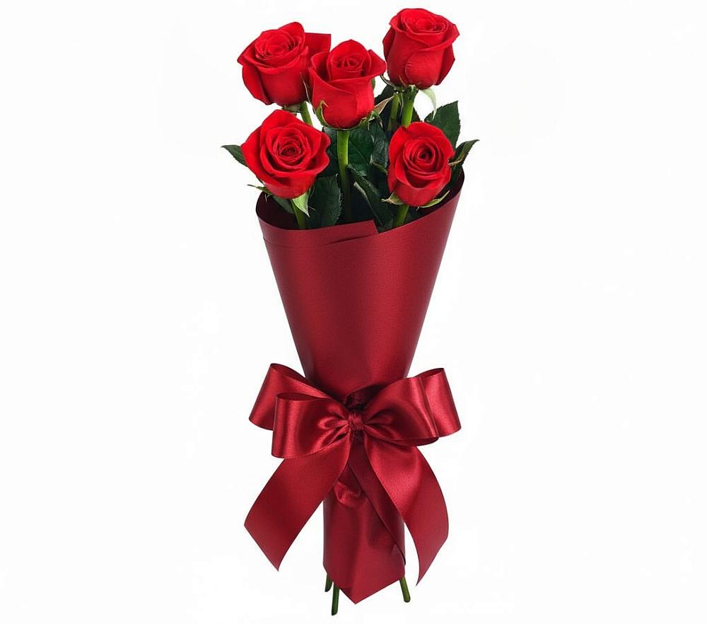 Букет 5 Красных роз Эдлесс Лав в Ямуге