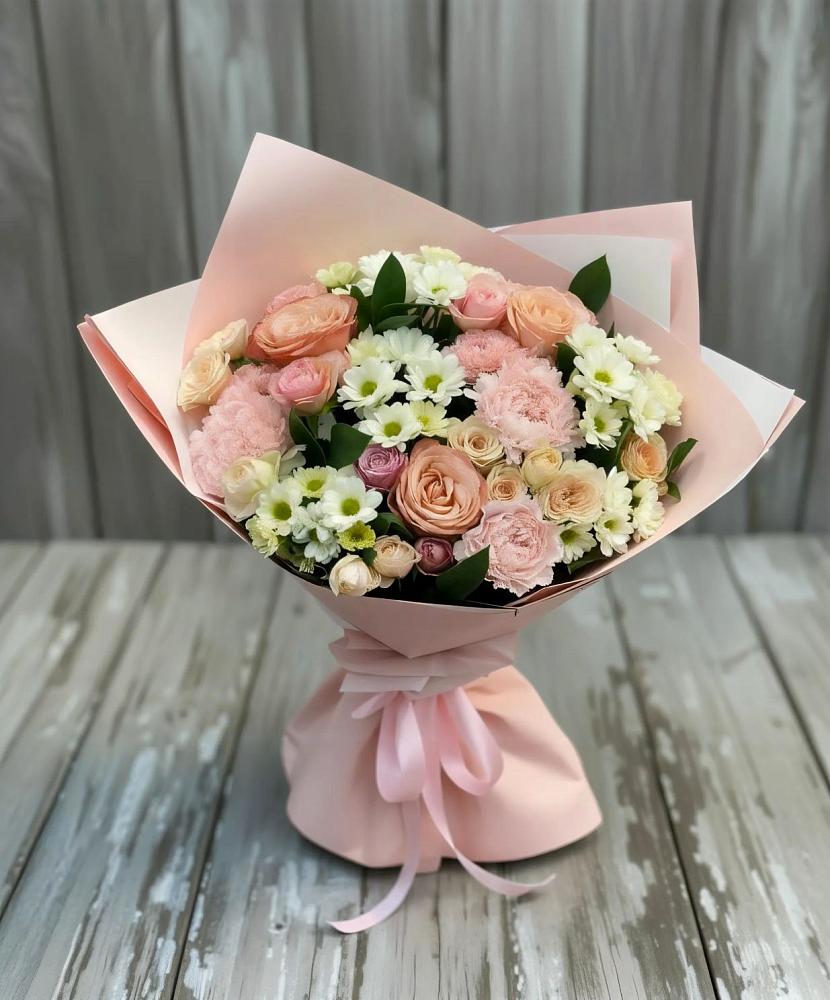 Букет цветов из: Гвоздики, Розы и Хризантемы в Ямуге