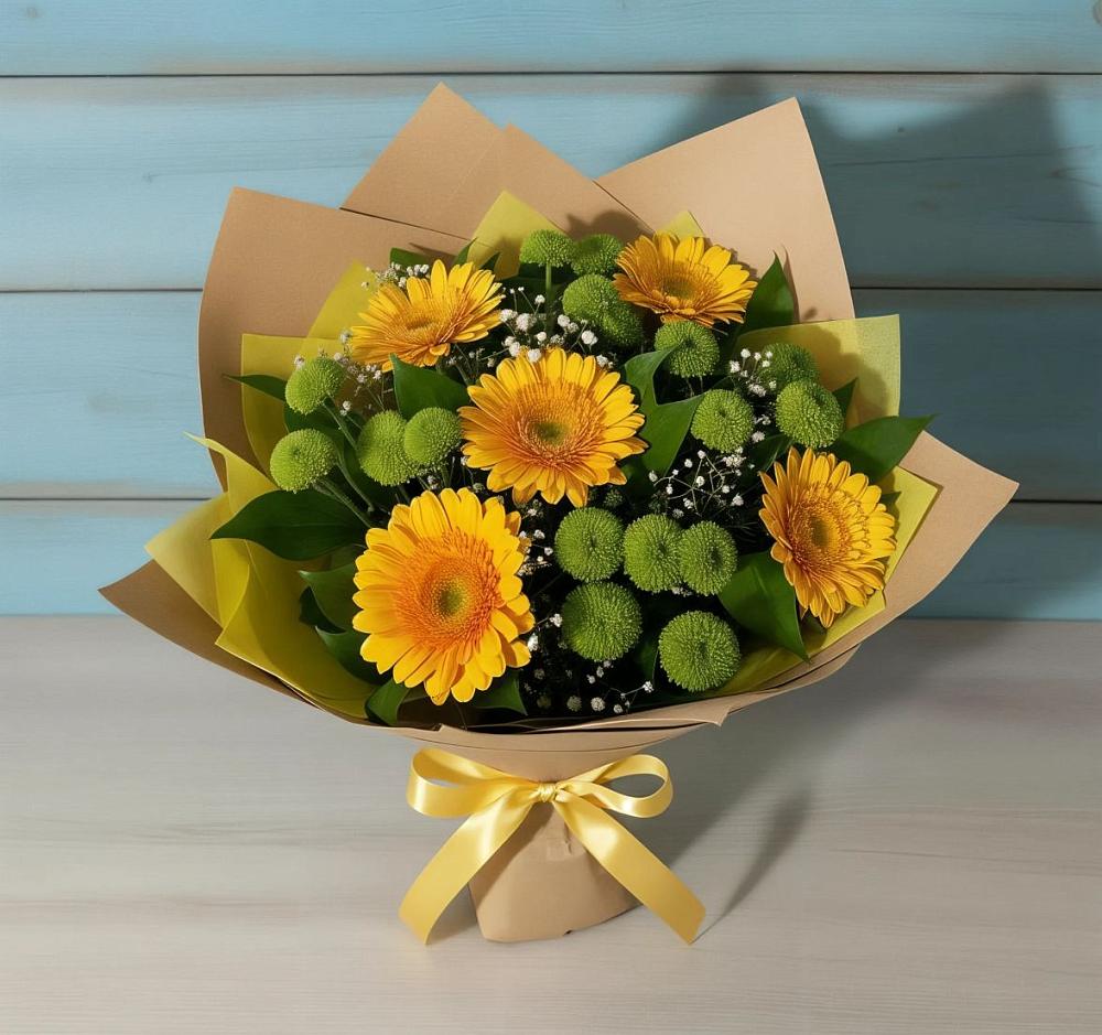 Букет цветов из: Герберы и Хризантемы в Ямуге