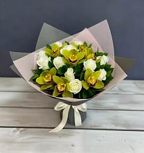 Букет цветов из:  Орхидеи и Розы в Ямуге