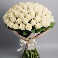 Букет 101 беля роза Белоснежка в Ямуге