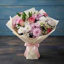 Букет цветов из:  Хризантемы, Альстромерии и Розы в Ямуге