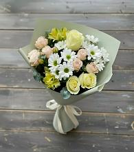 Букет цветов из:  Альстромерии, Розы и Хризантемы в Ямуге